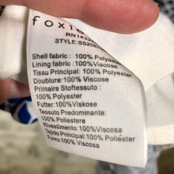 Foxiedox long sleeve blue pattern dress - Picture 7 of 8